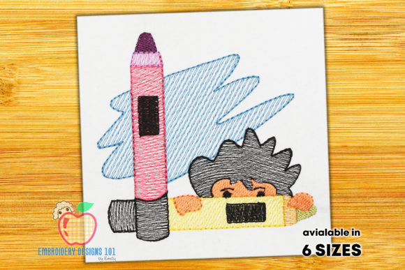 Download Boy with Crayon Colors Quick Stitch - Quick stitch Collection