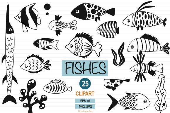 Download Black Fish Clipart, Sea Animals Svg - Premium Resources