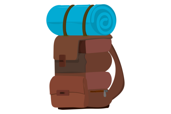 Download Tourist Backpack with Rolled Sleeping Ba - Backpack Collection