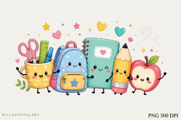 Download Backpack, Notebook, Pencil, Apple &amp; Penc - Premium Resources