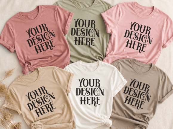 Download Bella Canvas 3001 Group T-Shirt Mockup - Group Collection