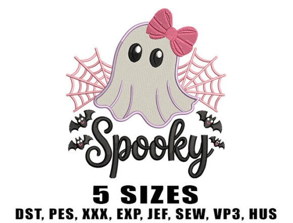 Download Spooky Girly Ghost Embroidery Design - Premium Resources